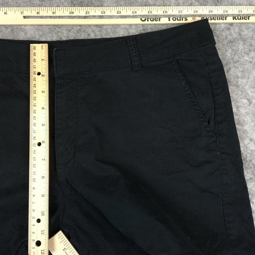 Sonoma Shorts 16 Solid Black Chino Midi Twill Casual Work Uniform Womens Stretch - Picture 6 of 12